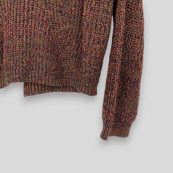 Express Multicolor Marled Open-Back Cable Knit Sweater Women’s Medium - Picture 3 of 8